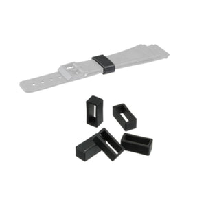 Black silicone keeper for watch strap, 22mm