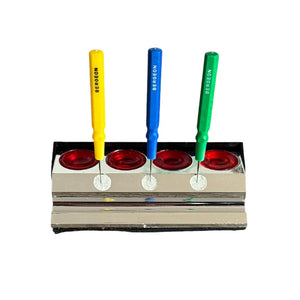 Boley oil block stand chrome plated with four oil cups