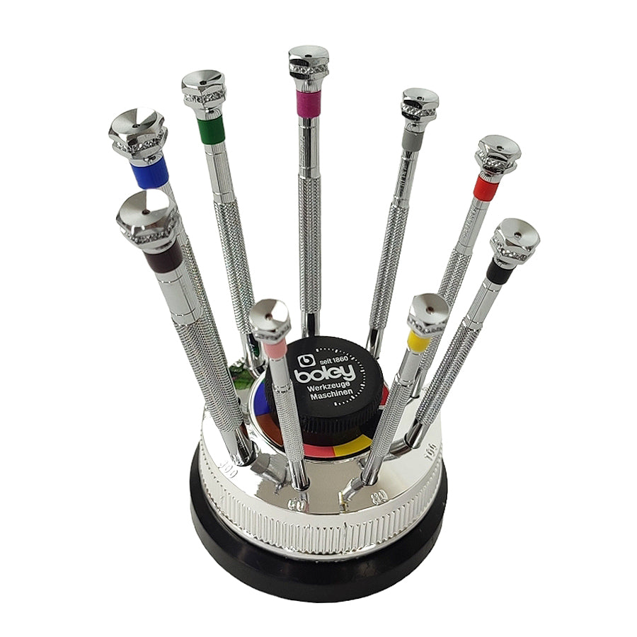 Boley assortment of 9 screwdrivers on a rotating base