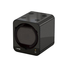 Load image into Gallery viewer, Boxy Fancy Brick carbon watch winder box for one watch combinable with adapter
