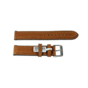 Brown Camel Bison leather watch strap 18mm