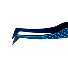 Load image into Gallery viewer, Buzzufy C11 curved 90° blue tweezer, non-magnetic for watchmakers and jewellers, 120mm
