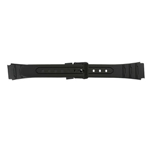 Casio 10421384 18 mm black rubber strap for watch W-202-1AV