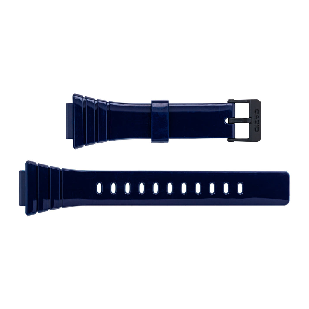Casio 10435865 18 mm blue rubber strap for watch W-215H-2AV