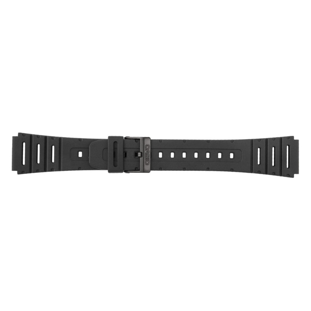 Casio 71604130 20 mm black rubber strap for watch CA-53W-1, CA-53WF-1B, CA-61W-1UZ, CA-61W-1Z