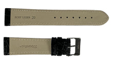 Load image into Gallery viewer, Croco pattern black leather watch strap 20 mm
