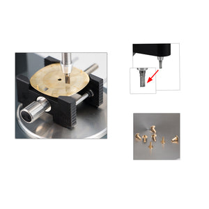Dial milling device watchmaker tool for replacing the dial feet on a dial