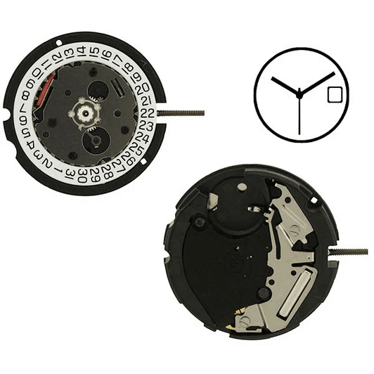 ETA 803.112 quartz movement with date on 3 o'clock H2= 176