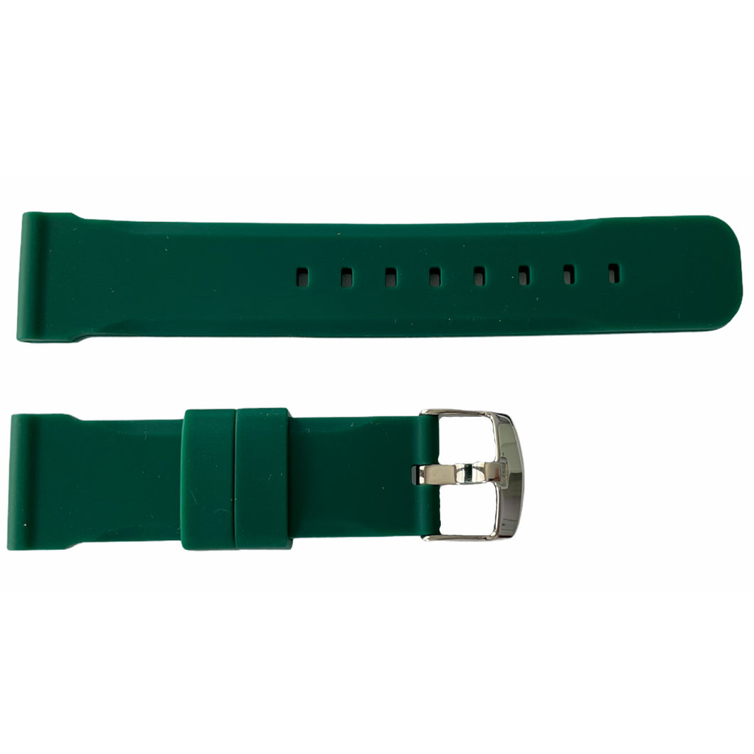 Green silicone chrono watch strap 20mm