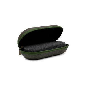 Hard case vintage design watch box leather imitation, gray/khaki green