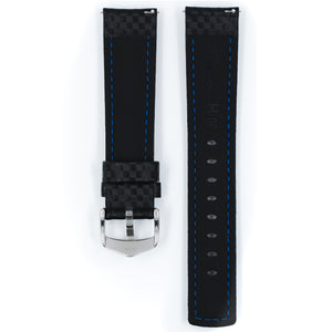 Hirsch 02592050-2-18 Carbon black watch strap L 18mm