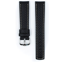 Load image into Gallery viewer, Hirsch 02592050-2-18 Carbon black watch strap L 18mm
