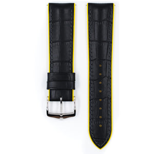 Hirsch Andy L 0927228050-2-20 alligator embossing yellow leather watch strap 20mm