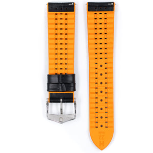 Hirsch Andy L 0927628050-2-20 alligator embossing orange leather watch strap 20mm