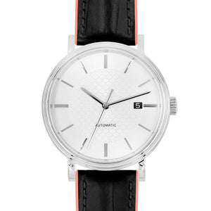 Hirsch Andy M black with pink calf leather watch strap