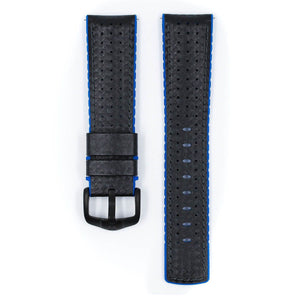 Hirsch Ayrton L black and blue calf leather watch strap 20 mm 0918092050-5-20