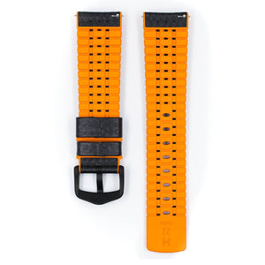 Hirsch Ayrton L black and orange calf leather watch strap 20 mm 0917692050-5-20