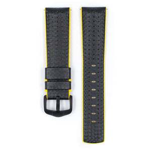 Hirsch Ayrton L black and yellow calf leather watch strap 20 mm 0917292050-5-20