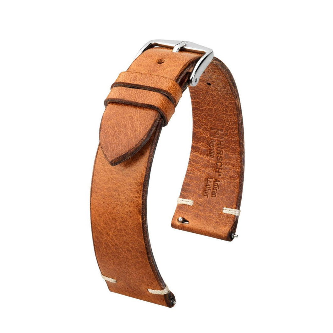 Hirsch Bagnore L 05502070-2-20 brown leather watch strap 20 mm