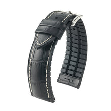 Load image into Gallery viewer, Hirsch George L 0925128050-2-22 black leather watch calfskin strap 22mm
