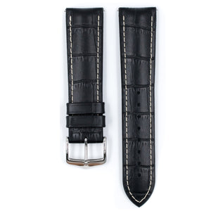 Hirsch George L 0925128050-2-22 black leather watch calfskin strap 22mm