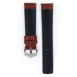 Hirsch Grand Duke L golden brown embossed leather watch strap, 20 mm, 02528070-2-20