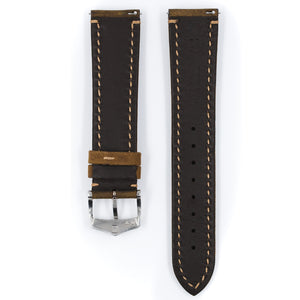 Hirsch Heritage L 05033070-2-22 brown leather watch strap 22 mm