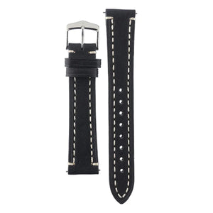 Hirsch Liberty Artisan L black calf leather watch strap 20 mm 10900250-2-20