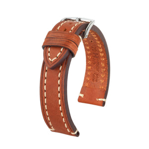 Hirsch Liberty Artisan L brown calf leather watch strap 18 mm 10900270-2-18