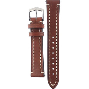 Hirsch Liberty Artisan L brown calf leather watch strap 22 mm 10900210-2-22