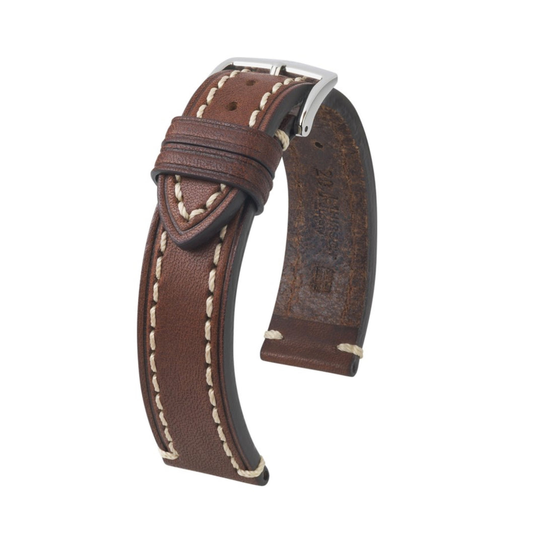 Hirsch Liberty Artisan L brown calf leather watch strap 24 mm 10900210-2-24