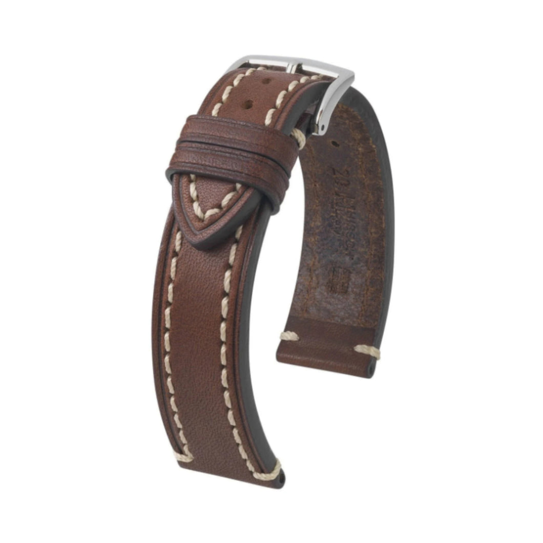 Hirsch Liberty Artisan XL brown calf leather watch strap 20 mm 10920210-2-20