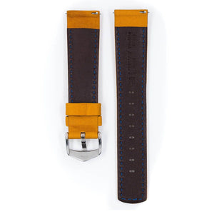 Hirsch Mariner L gold brown calf leather watch strap 18 mm 14502170-2-18