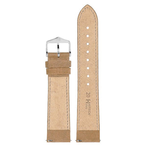 Hirsch Osiris Nubuk beige calf leather watch strap, 18 mm, 03433090-2-18