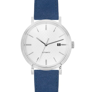 Hirsch Osiris Nubuk blue calf leather watch strap, 20 mm, 03433080-2-20