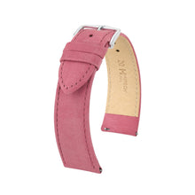 Load image into Gallery viewer, Hirsch Osiris Nubuk dark pink calf leather lady watch strap, 22 mm, 03433060-2-22
