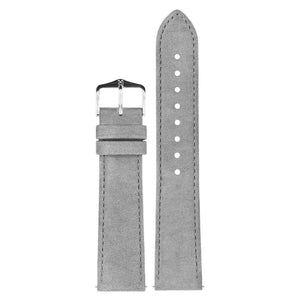 Hirsch Osiris Nubuk grey calf leather watch strap, 20 mm, 03433030-2-20