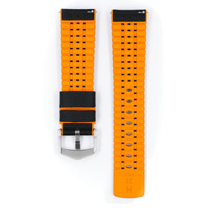 Hirsch Robby L black and orange calf leather watch strap 20 mm 0917694050-4-20