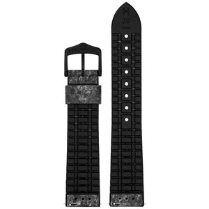 Hirsch Stone L dark grey leather watch strap, 20 mm, 0925044050-5-20