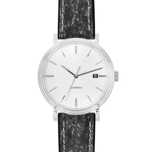 Hirsch Stone L dark grey leather watch strap, 20 mm, 0925044050-5-20