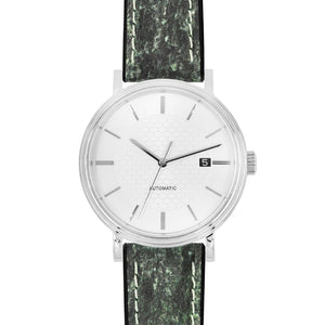 Hirsch Stone L green leather watch strap, 19 mm, 0925044040-5-19