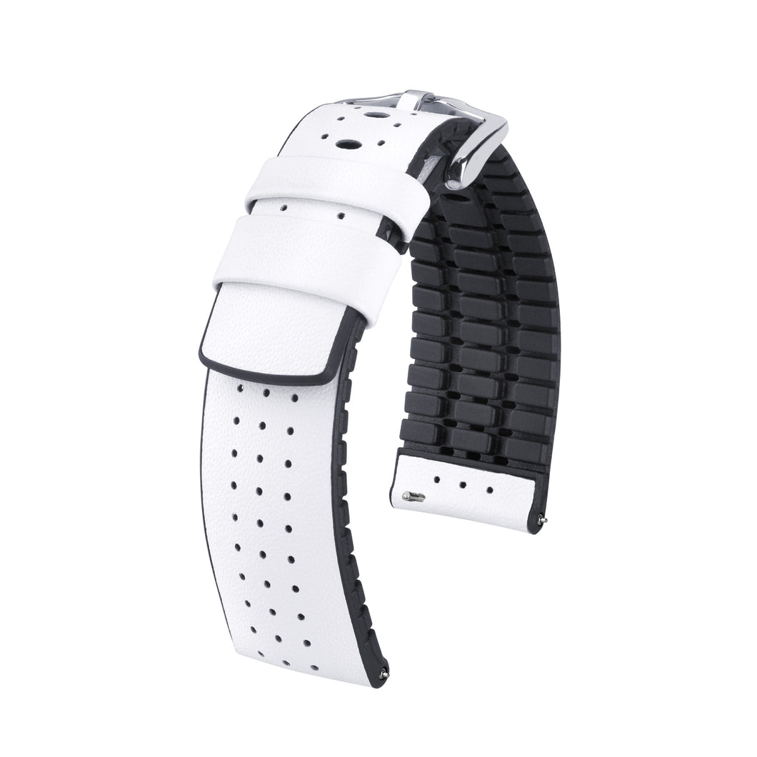 Hirsch TIGER L 0915075000-2-20 white leather watch strap 20mm