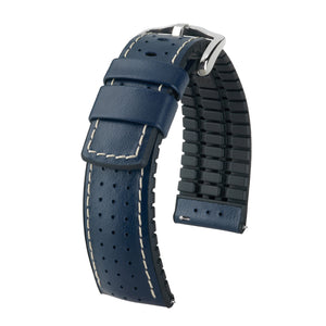Hirsch TIGER L 0915075080-2-20 blue leather watch strap 20mm