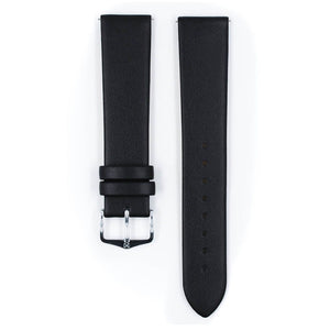 Hirsch Toronto L black calf leather watch strap, 18 mm, 03702250-1-18