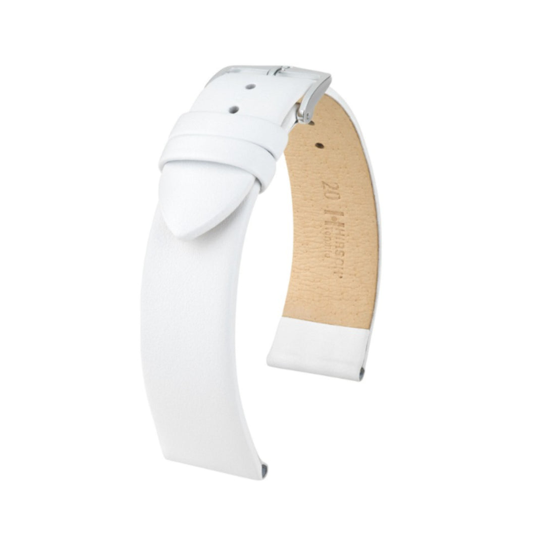 Hirsch Toronto L white calf leather strap for watch 20 mm 03702000-2-20