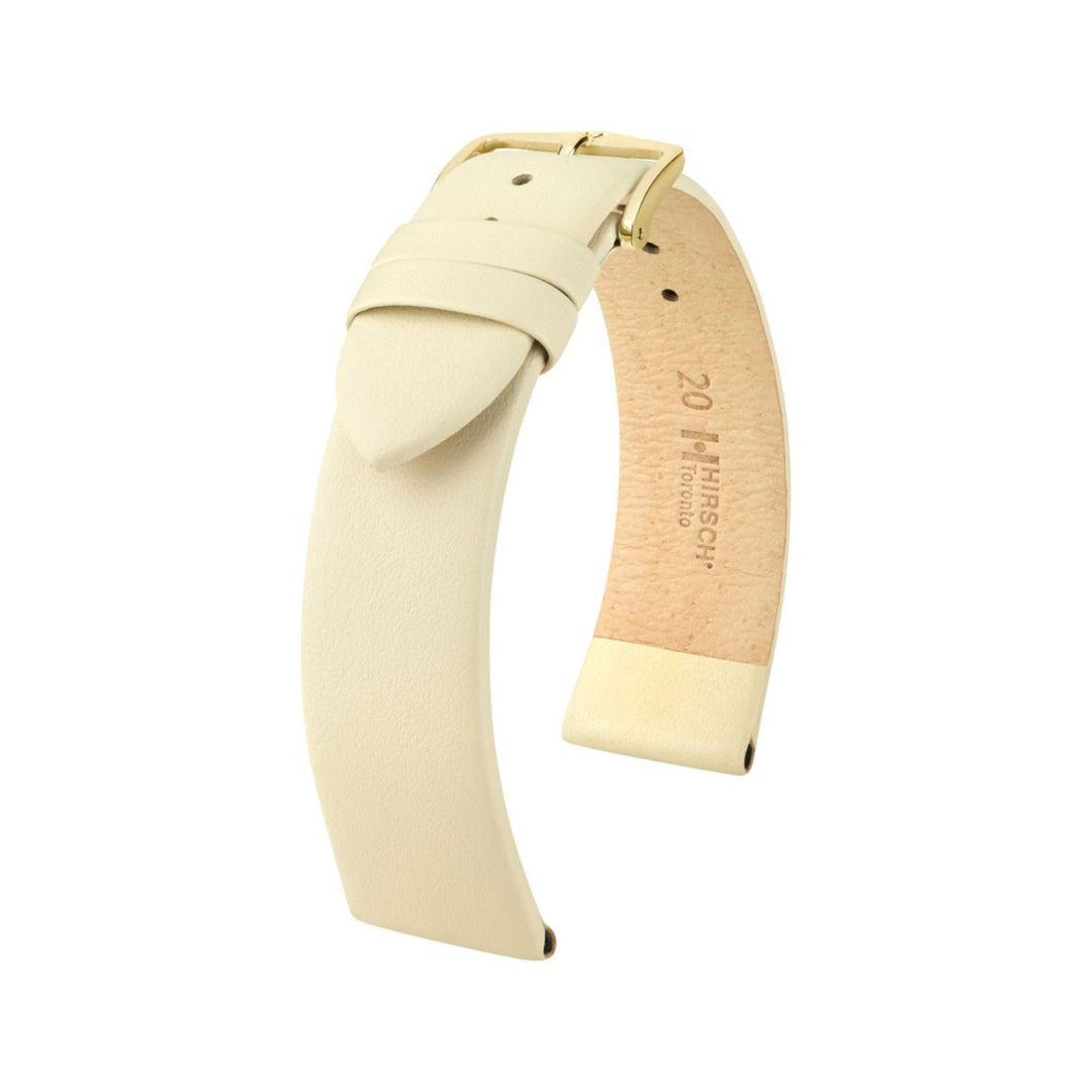 Hirsch Toronto M beige calf leather strap for watch 16 mm 03702190-1-16