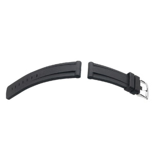 Hirsch Viper black rubber strap for diver watches, 22 mm, 40588850-2-22