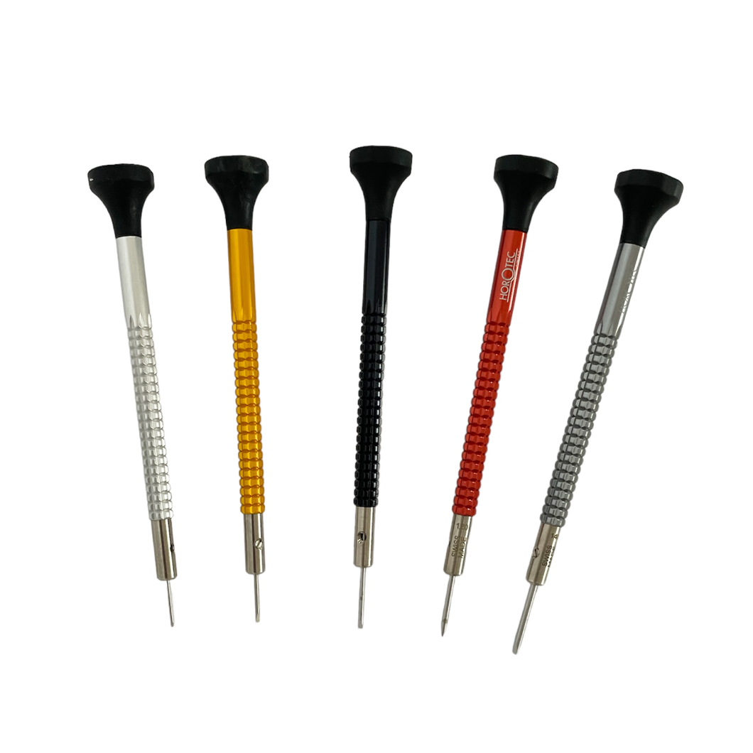 Horotec MSA 01.020-A set of 5 screwdrivers with ball bearings 0.60 to 1.40 mm for watchmakers