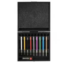 Load image into Gallery viewer, Horotec MSA01.020 (01.020-E) set of 9 precision watchmakers screwdrivers in aluminium handles
