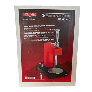 Horotec MSA 13.010 universal correcting press facilitates the work of milling, drilling, tapping, deburring and etc.